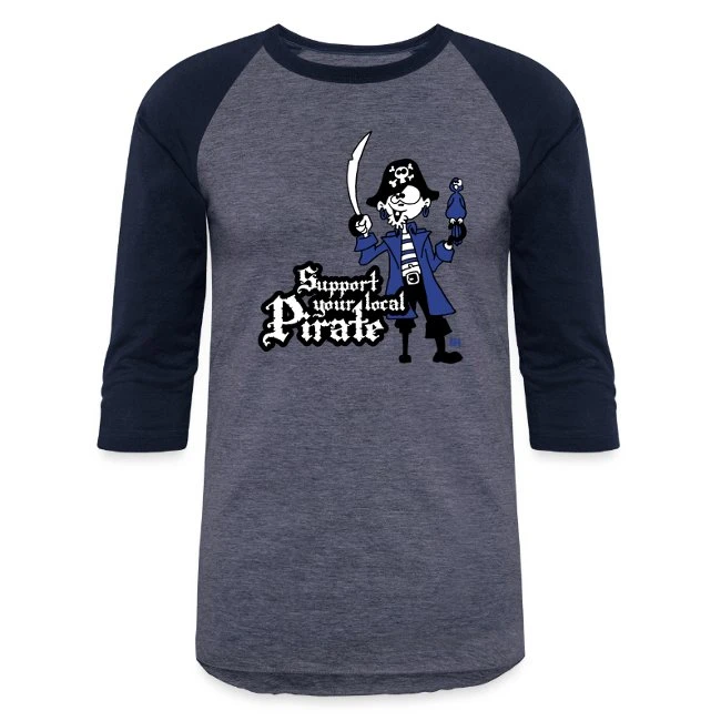 Support Your Local Pirate Heather Blue/Navy