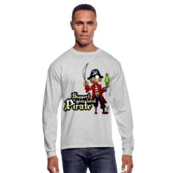 FRUIT OF THE LOOM Support Your Local Pirate Heather Gray