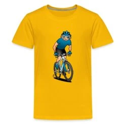 MTB - Mountain Biker On His Mountainbike Sun Yellow