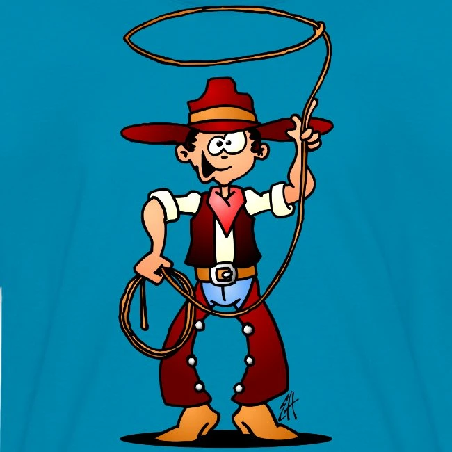 FRUIT OF THE LOOM Cowboy With A Lasso Turquoise - Image 2