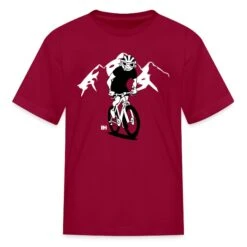 FRUIT OF THE LOOM MTB - Mountain Biker In The Mountains Dark Red