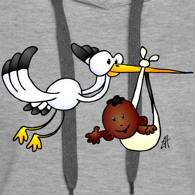 Stork With Baby II Fc Heather Grey - Image 2