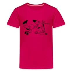 Stork With A Baby Dark Pink