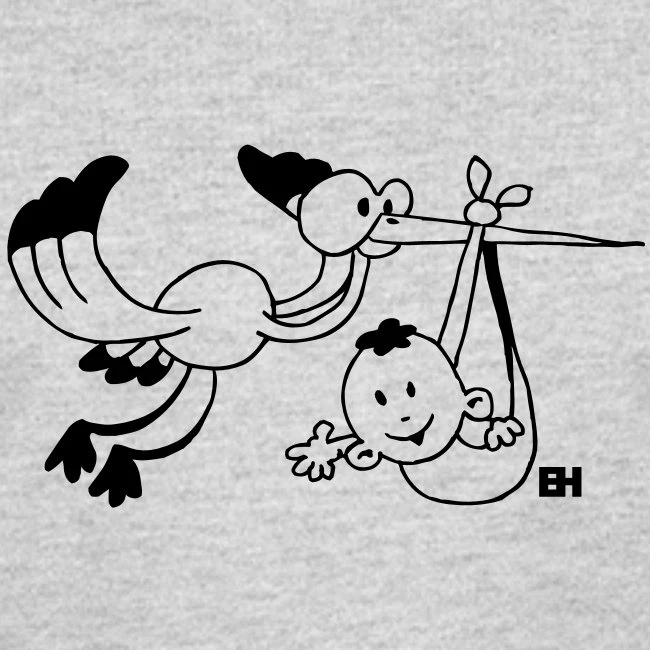 Stork With A Baby Heather Gray - Image 2