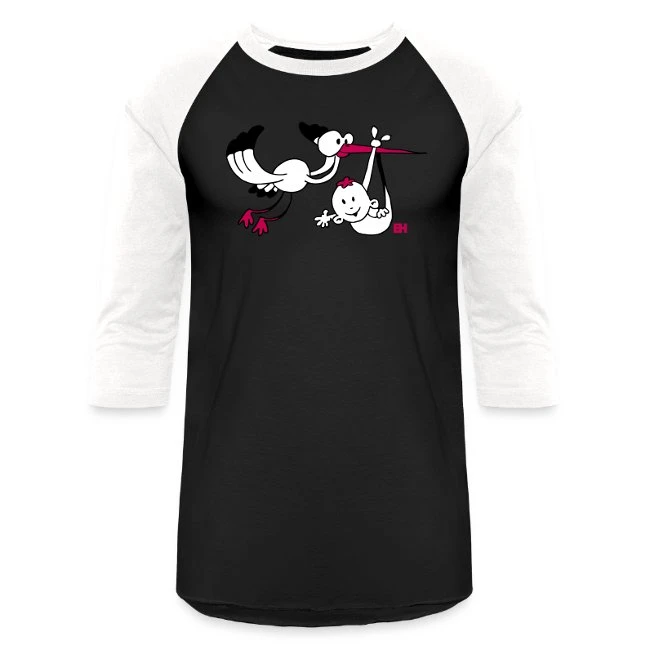 Stork With Baby Black/White