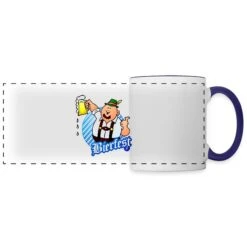 Bierfest II Hans In Lederhosen With A Mug Of Beer. White/Cobalt Blue