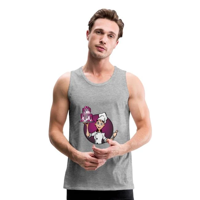 Pastry Chef With A Big Pink Cake In Close Up