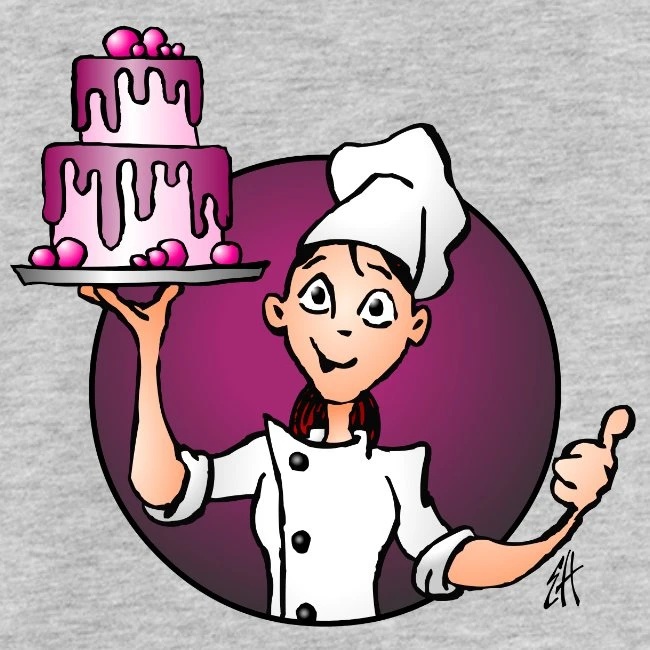 Pastry Chef With A Big Pink Cake In Close Up - Image 2