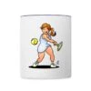 Tennis Girl Hitting A Backhand White/Cobalt Blue