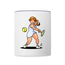 Tennis Girl Hitting A Backhand White/Cobalt Blue