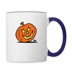 Jack-o'-lantern: Halloween Citrouille White/Cobalt Blue