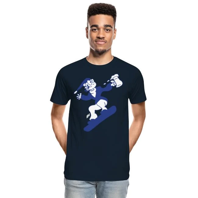 Snowboarding With Beer Bc Deep Navy