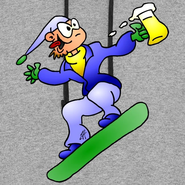 Jerzees Snowboarding With Beer Fc Heather Gray/Black - Image 2