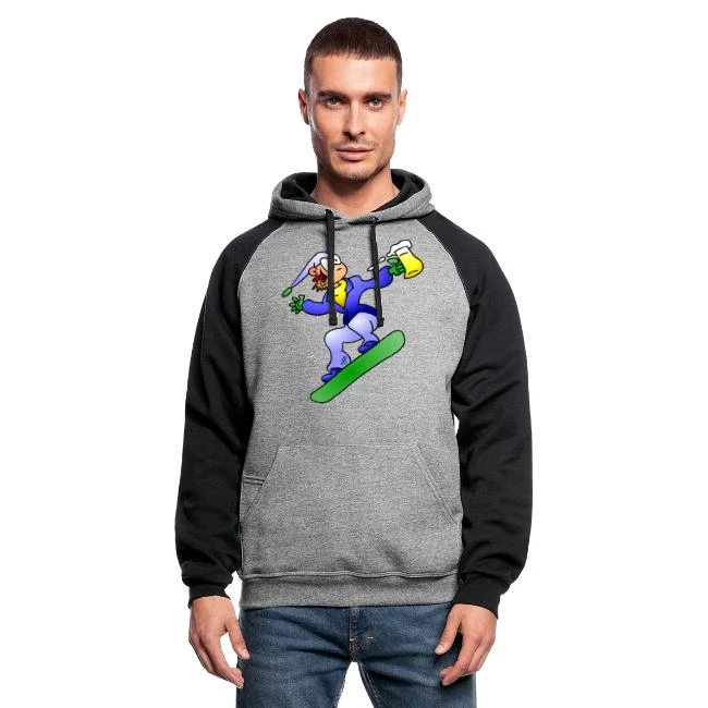 Jerzees Snowboarding With Beer Fc Heather Gray/Black - Image 8