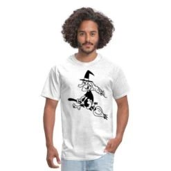 FRUIT OF THE LOOM Witch On A Broom Light Heather Gray