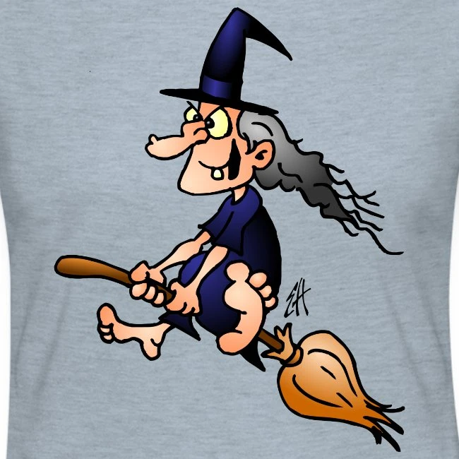 Witch On A Broom Heather Ice Blue - Image 2