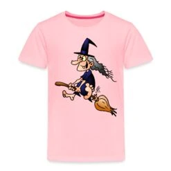 Witch On A Broom Pink