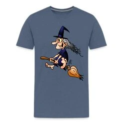 Witch On A Broom Heather Blue