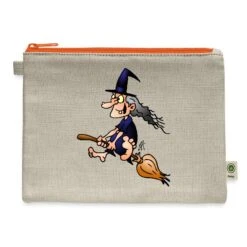 Witch On A Broom Natural/Orange