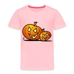 Jack-o'-lantern: Two Halloween Pumpkins Pink