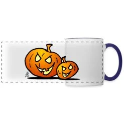 Jack-o'-lantern: Two Halloween Pumpkins White/Cobalt Blue