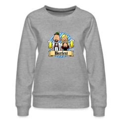 Bierfest In Dirndl And Lederhosen Heather Grey