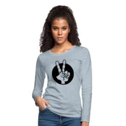 Hand Peace Heather Ice Blue