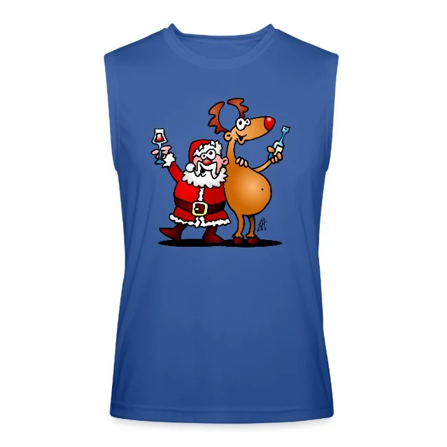 Santa Claus And His Reindeer Royal Blue