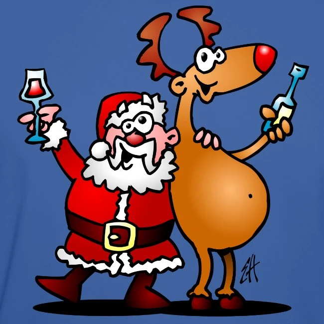 Santa Claus And His Reindeer Royal Blue - Image 2