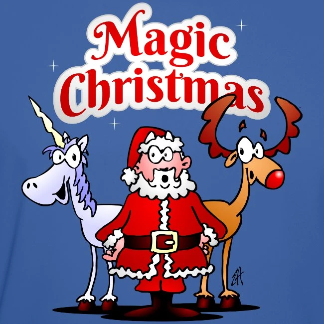 Magic Christmas Unicorn Royal Blue - Image 2