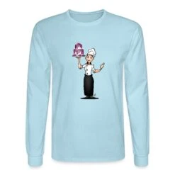 FRUIT OF THE LOOM Pastry Chef With A Pink Glazed Cake Powder Blue