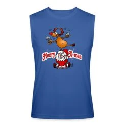 Merry Christmas - Reindeer Dances On Santa Claus Royal Blue