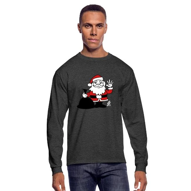 FRUIT OF THE LOOM Santa Claus Heather Black